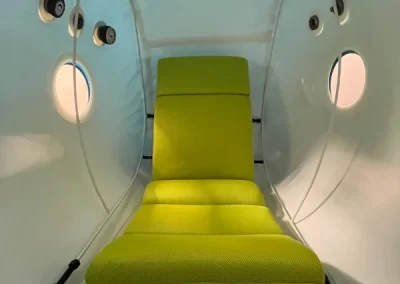 Seated hyperbaric chamber inside view