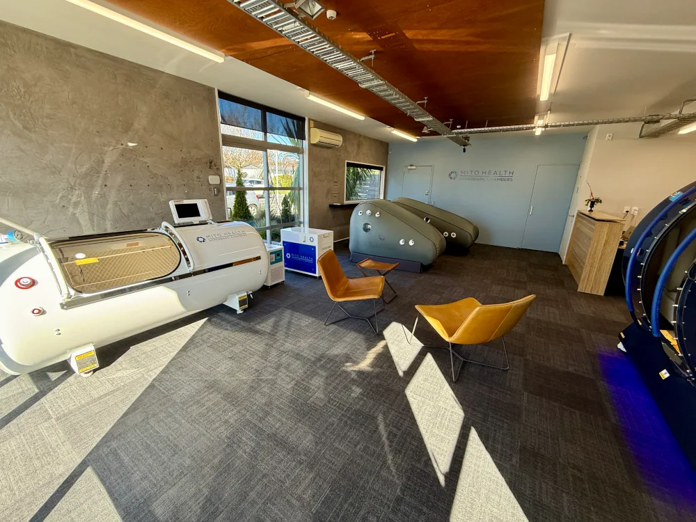 Hyperbaric chambers in Mito Health showroom